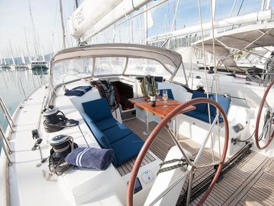 Cockpit of VENUS, a Beneteau First 45 sailboat at Grad Kaštela, Croatia