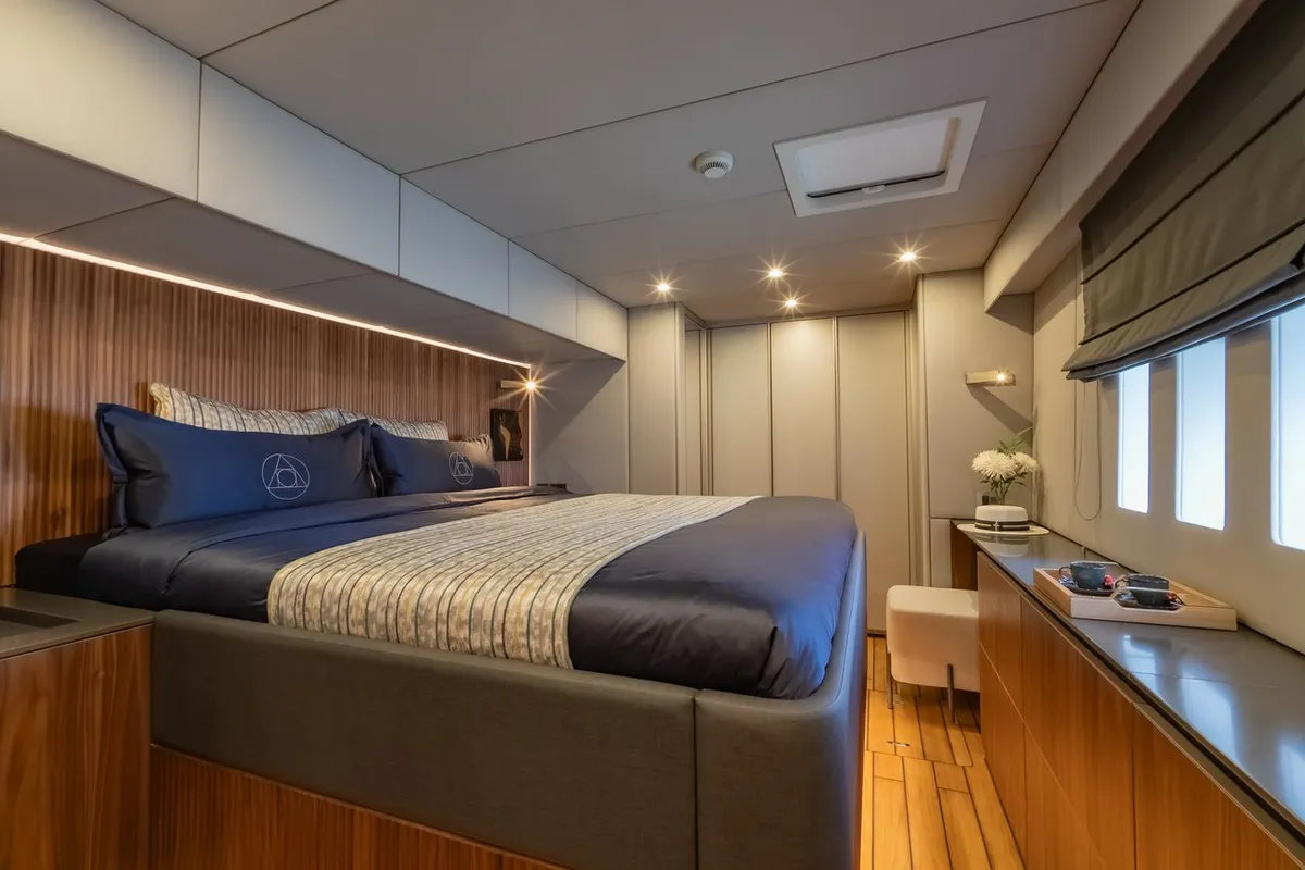 Cabin on E-Motion, a Sunreef Yachts Sunreef 60 E catamaran at Ko Kaeo, Thailand