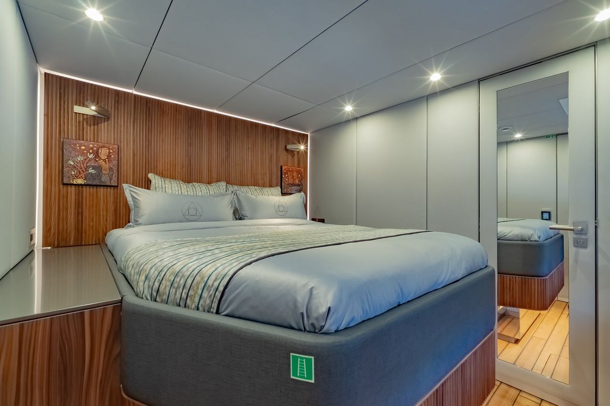 Cabin on E-Motion, a Sunreef Yachts Sunreef 60 E catamaran at Ko Kaeo, Thailand