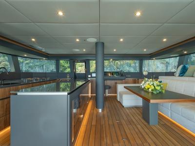 Galley of E-Motion, a Sunreef Yachts Sunreef 60 E catamaran at Ko Kaeo, Thailand