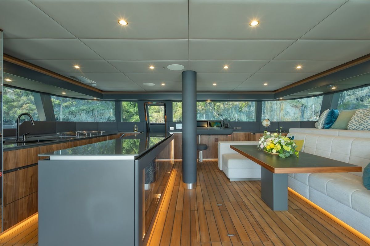 Galley of E-Motion, a Sunreef Yachts Sunreef 60 E catamaran at Ko Kaeo, Thailand