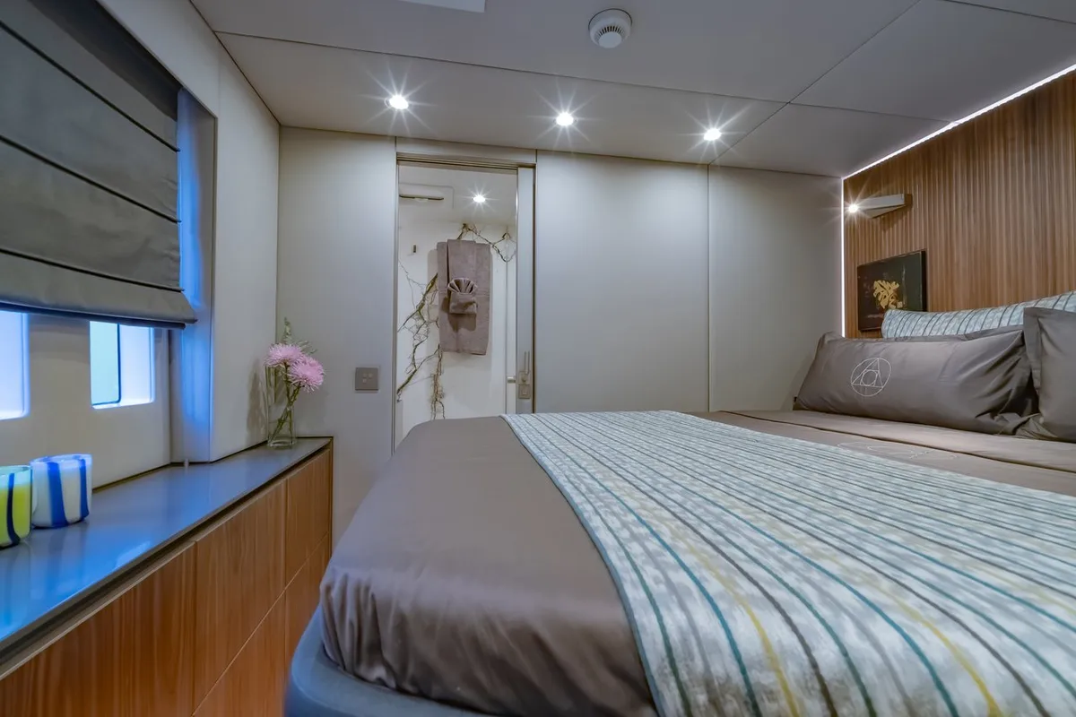 Cabin on E-Motion, a Sunreef Yachts Sunreef 60 E catamaran at Ko Kaeo, Thailand