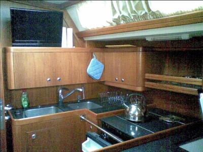 Galley of FanClub VII, a Ocean Star 51.2 sailboat at Athens, Greece