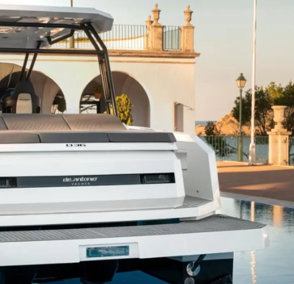 Black Family, a De Antonio Yachts De Antonio D36 motorboat at Pozzuoli, Italy