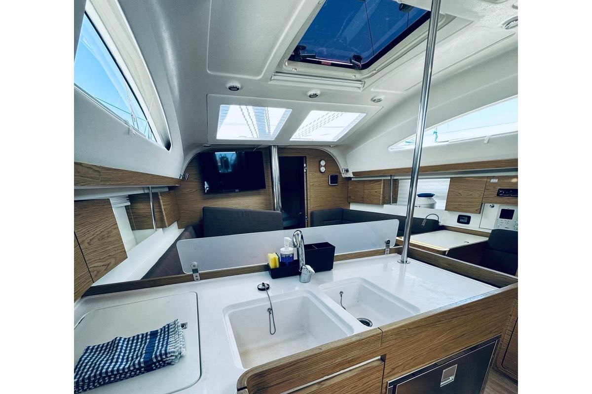 Galley of AVISA, a Elan Impression 40 sailboat at Novi Vinodolski, Croatia