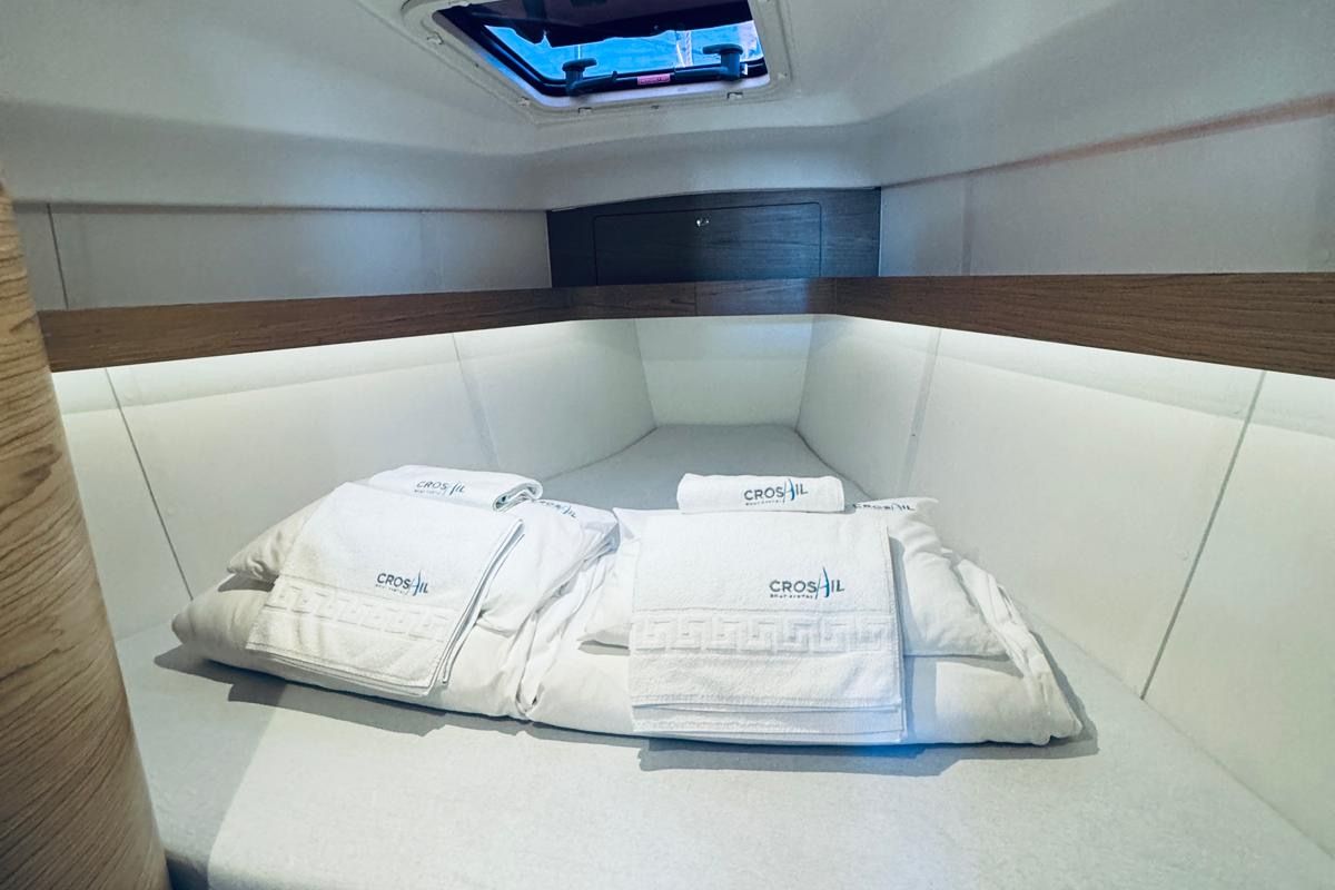 Cabin on AVISA, a Elan Impression 40 sailboat at Novi Vinodolski, Croatia