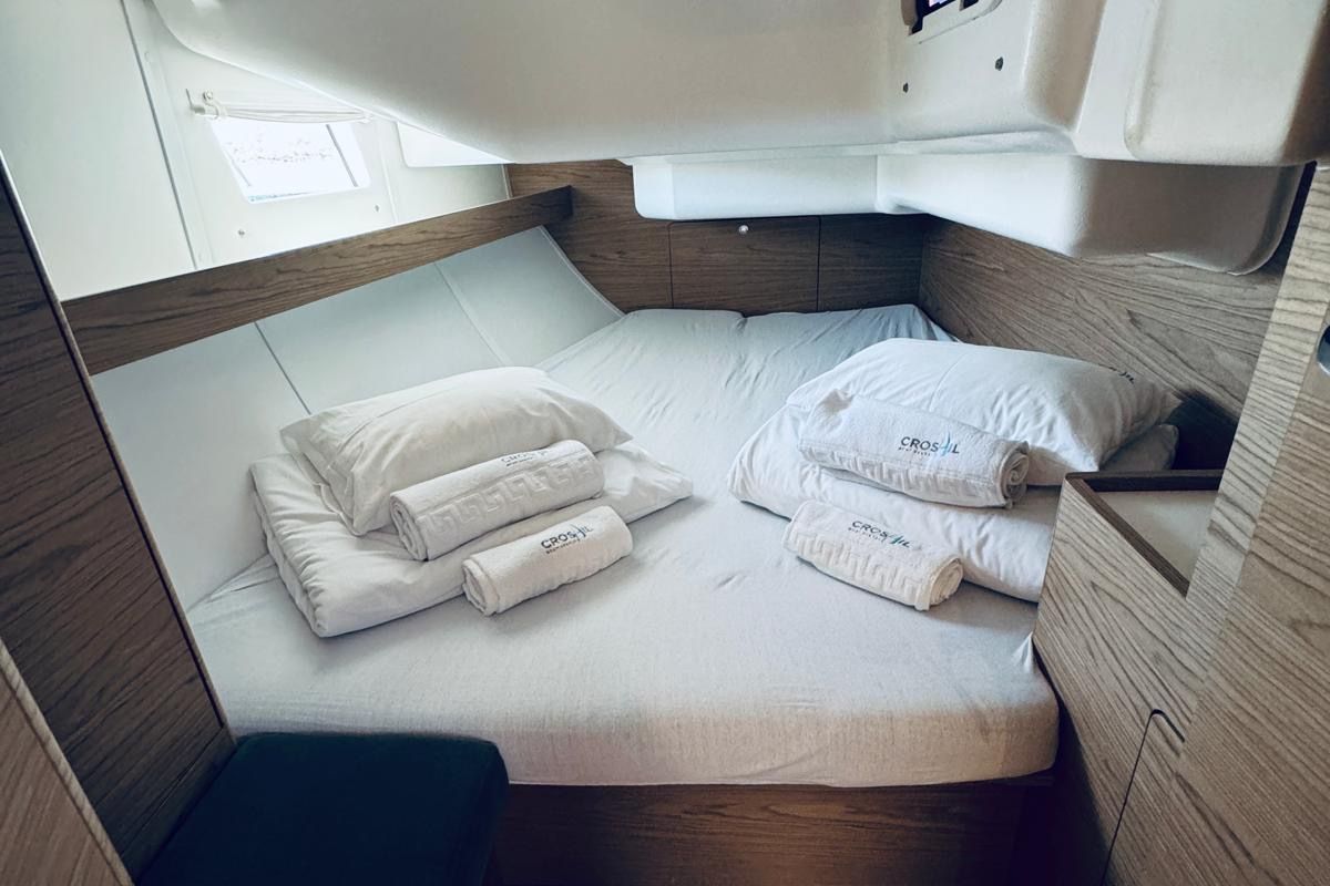 Cabin on AVISA, a Elan Impression 40 sailboat at Novi Vinodolski, Croatia