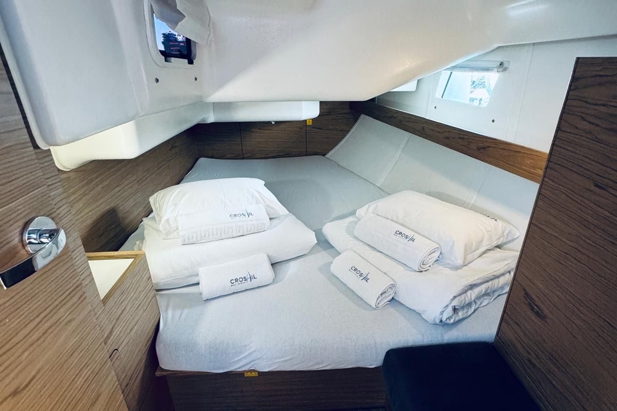 Cabin on AVISA, a Elan Impression 40 sailboat at Novi Vinodolski, Croatia