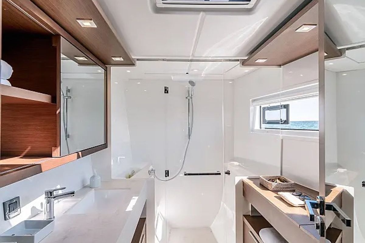 Head on Coolway, a Lagoon 46 catamaran at Grad Trogir, Croatia