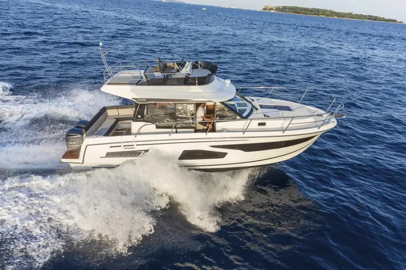 Exterior view of Merry Fisher 1095 Fly, a Jeanneau Merry Fisher 1095 Fly motorboat at Grad Trogir, Croatia