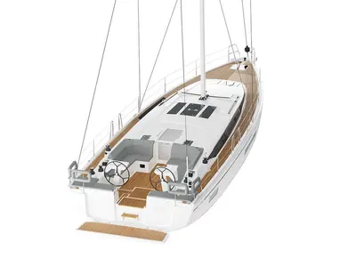 Deck of Spirit of Argo, a Bavaria C46 sailboat at Marseille, France