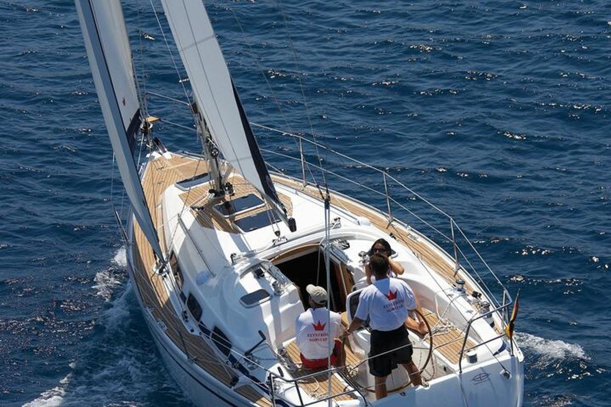 Exterior view of Seepocke, a Bavaria 31 Cruiser sailboat at Flensburg, Germany