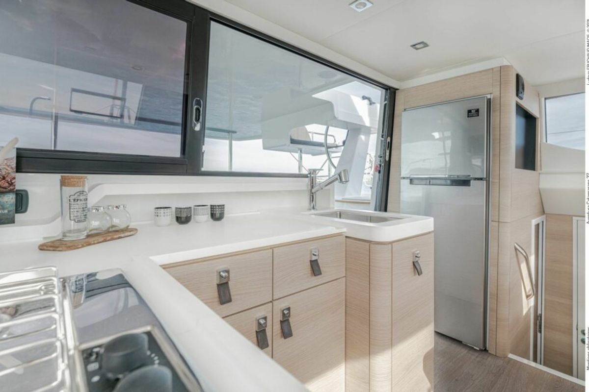 Galley of Aruna, a Aventura Catamarans Aventura 37 catamaran at Pirovac, Croatia