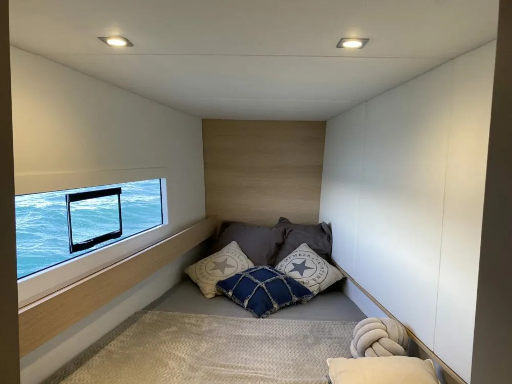 Cabin on Aruna, a Aventura Catamarans Aventura 37 catamaran at Pirovac, Croatia