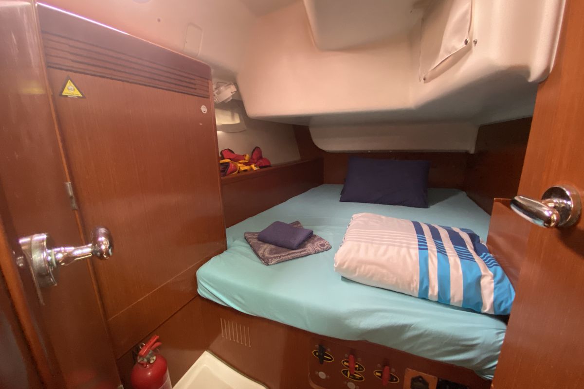 Cabin on Bliss, a Beneteau Oceanis 43 sailboat at Fethiye, Turkey