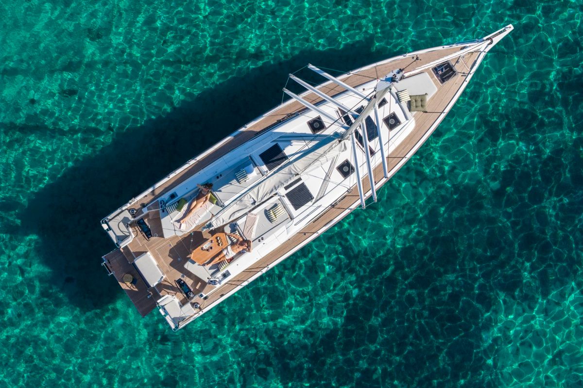 Exterior view of TINČIKA, a Beneteau Oceanis 52 sailboat at Split, Croatia