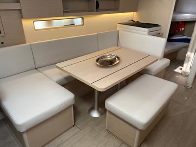 Salon of Blue Eyes II, a Beneteau Oceanis 40.1 sailboat at Olbia, Italy