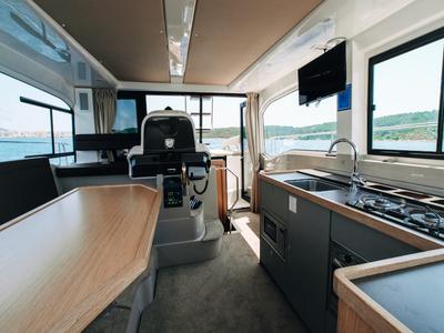 Salon of Danijela, a Bavaria E40 Fly motorboat at Seget Donji, Croatia