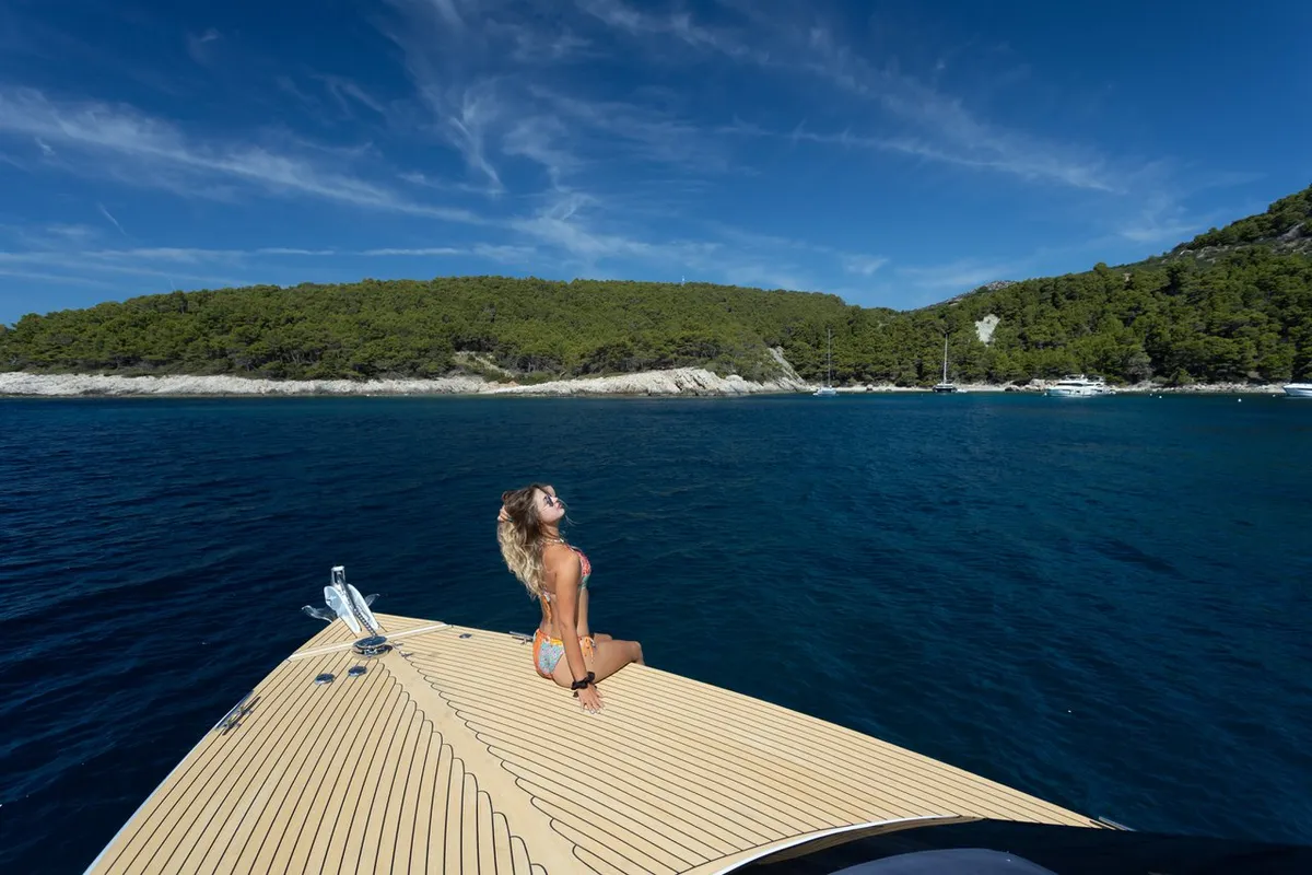 XP 38, a sailboat at Hvar town, Croatia