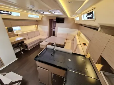 Galley of Ariel, a Hanse Yachts Hanse 458 sailboat at Grad Biograd na Moru, Croatia