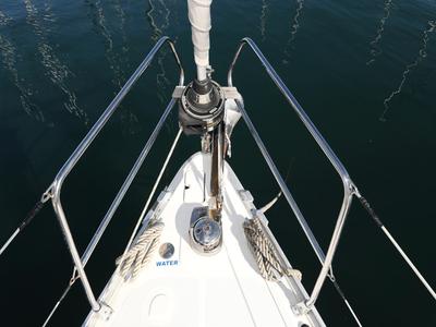 Deck of Pia M, a Bavaria Cruiser 40 sailboat at Zadar, Croatia