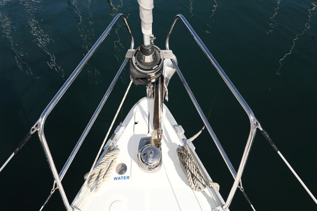 Deck of Pia M, a Bavaria Cruiser 40 sailboat at Zadar, Croatia