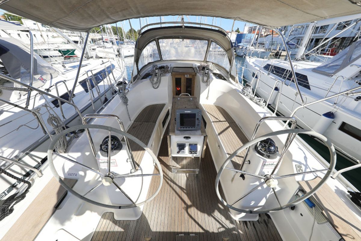 Cockpit of Pia M, a Bavaria Cruiser 40 sailboat at Zadar, Croatia