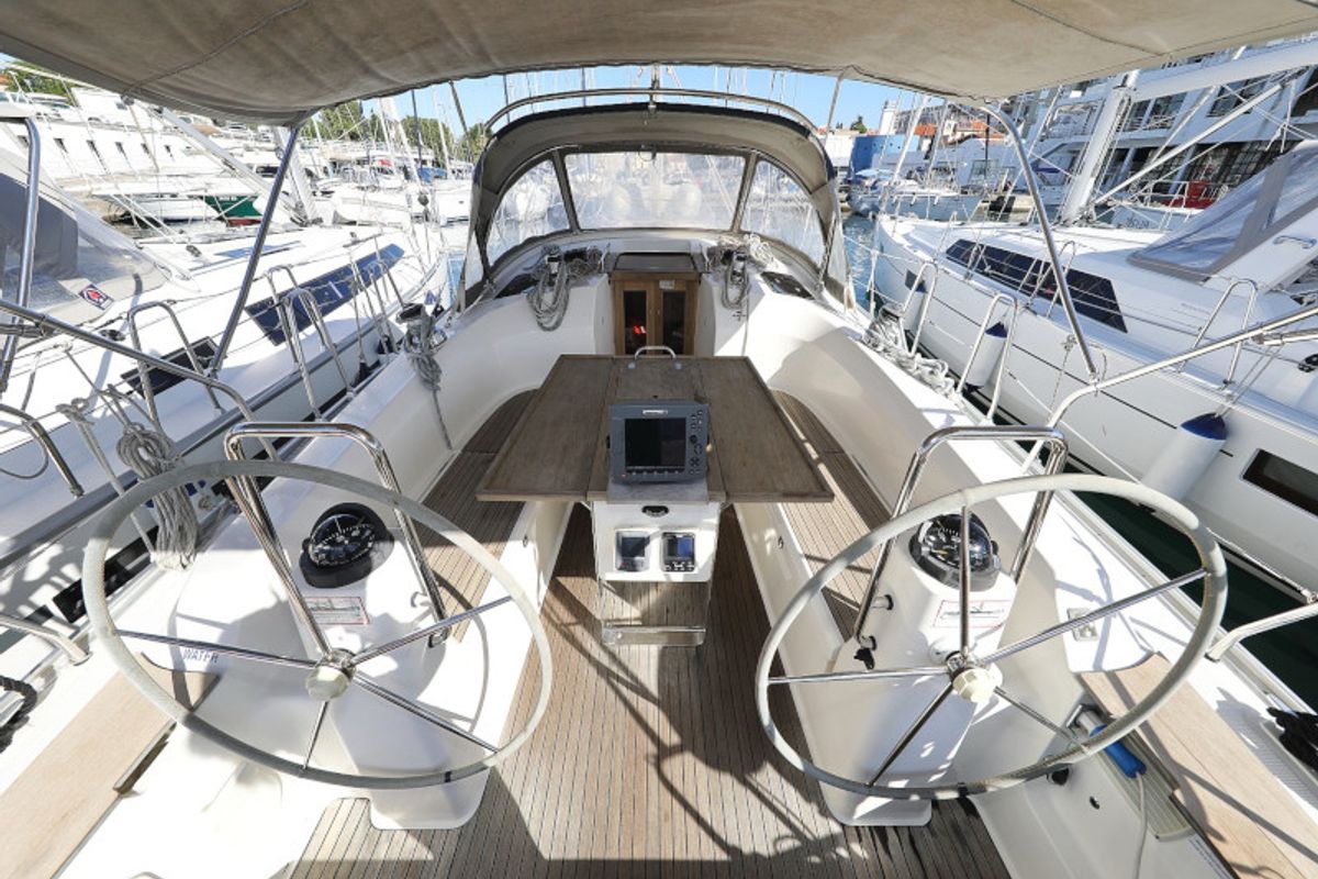Cockpit of Pia M, a Bavaria Cruiser 40 sailboat at Zadar, Croatia