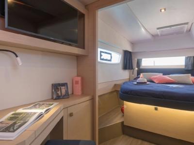 Cabin on Gabian, a Fountaine Pajot Astréa 42 catamaran at Cogolin, France
