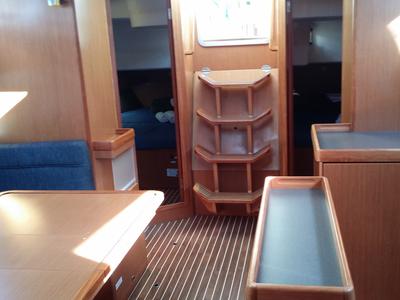 Salon of Faethon, a Bavaria 46 Cruiser sailboat at Preveza, Greece