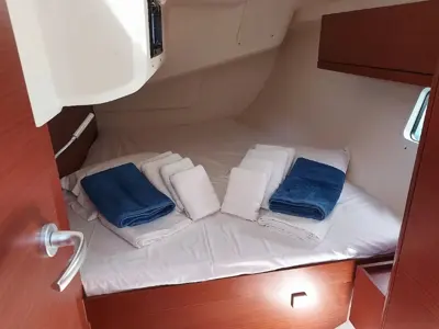 Cabin on Polynoe, a Hanse Yachts Hanse 418 sailboat at Lavrion - Olympic Marine