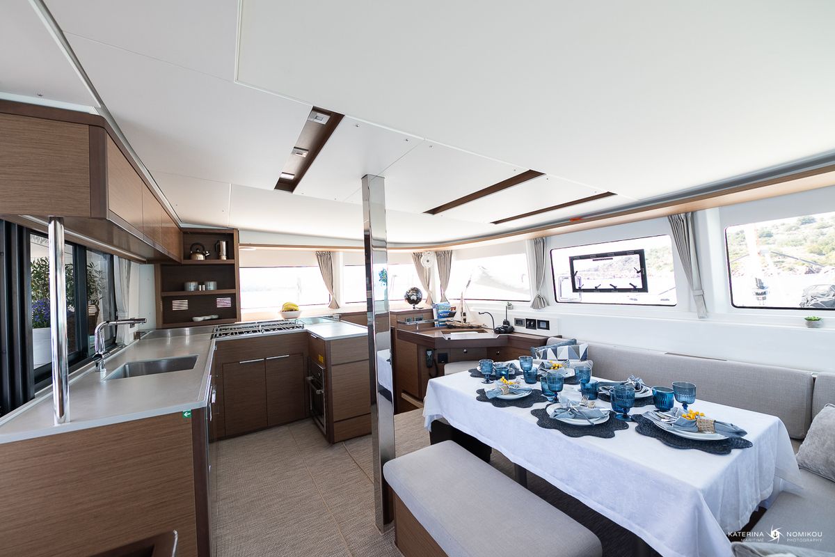 Galley of El Marita, a Lagoon 46 catamaran at Municipal Unit of Lefkada, Greece