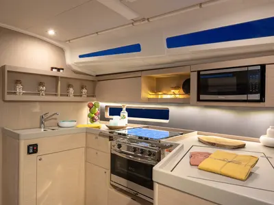Galley of Moorings 42.3 Exclusive, a Beneteau Oceanis 40.1 sailboat at English Harbour, Antigua and Barbuda