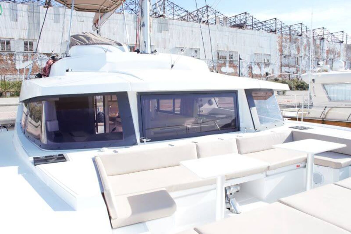 Exterior view of Magic 3, a Bali 4.3 catamaran at Castellammare di Stabia, Italy