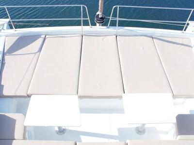 Deck of Magic 3, a Bali 4.3 catamaran at Castellammare di Stabia, Italy
