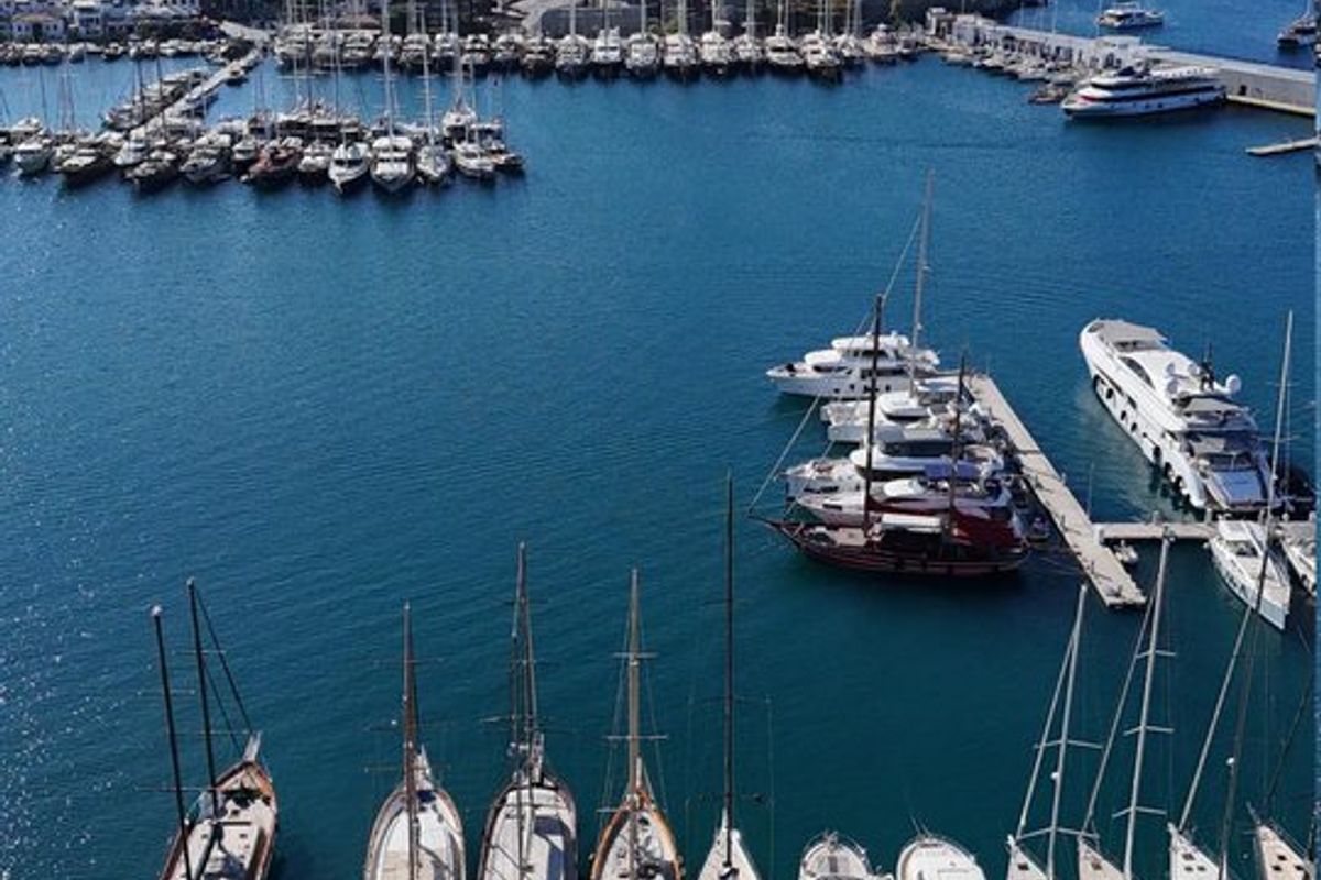 Exterior view of Spark-1, a Bavaria Cruiser 40 sailboat at Bodrum, Turkey