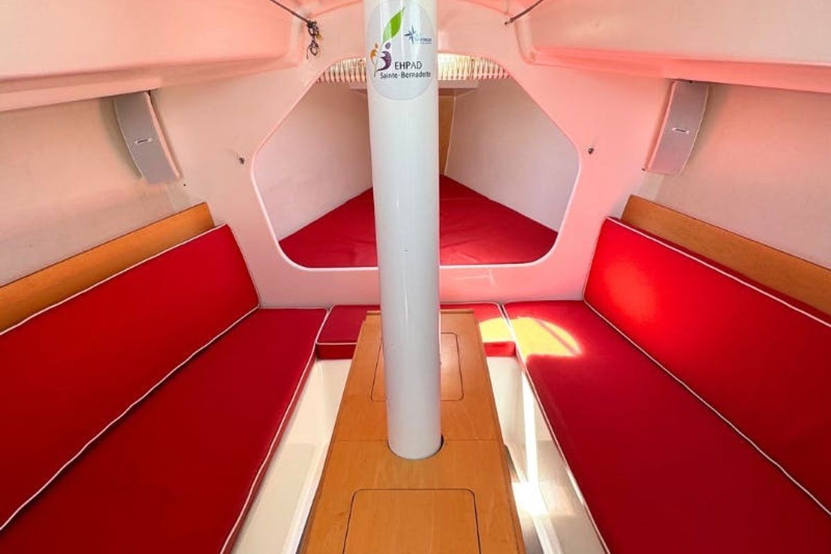 Cabin on Kurun, a JPK 10.10 sailboat at La Rochelle, France