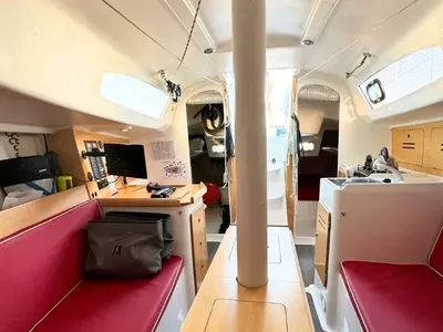 Salon of Kurun, a JPK 10.10 sailboat at La Rochelle, France
