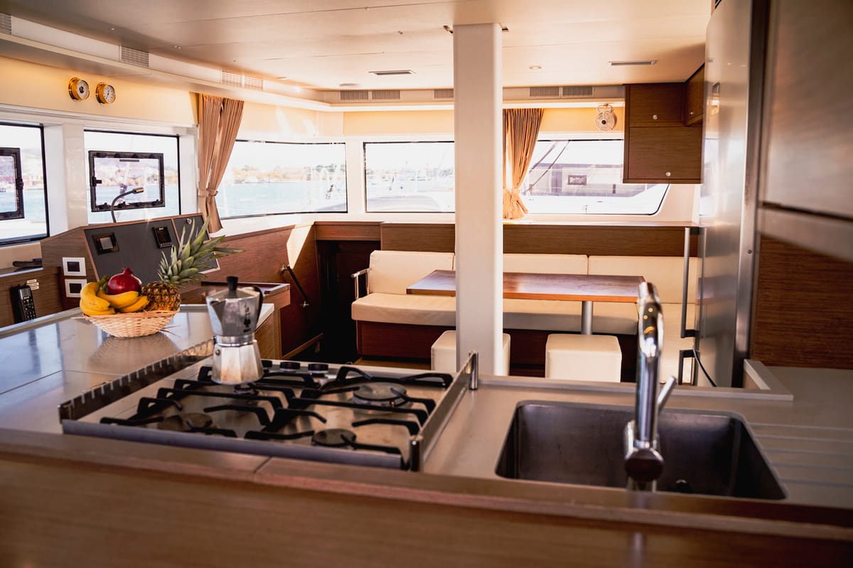 Galley of Akana, a Lagoon 52 F catamaran at Grad Trogir, Croatia