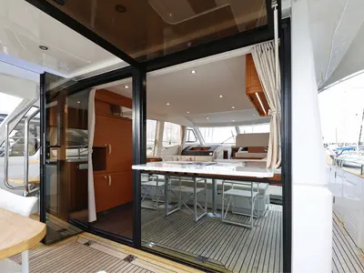 Deck of Nord, a Greenline 48 Fly yacht at Grad Biograd na Moru, Croatia