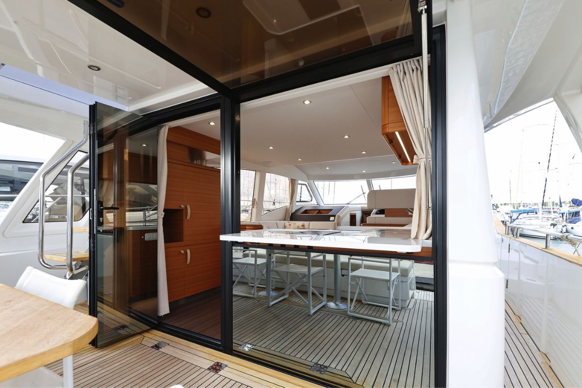 Deck of Nord, a Greenline 48 Fly yacht at Grad Biograd na Moru, Croatia