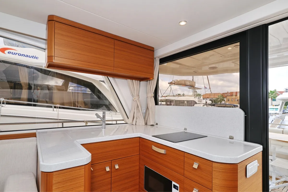 Galley of Nord, a Greenline 48 Fly yacht at Grad Biograd na Moru, Croatia
