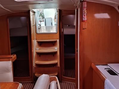 Salon of Tritonas, a Bavaria 38 Cruiser sailboat at Municipal Unit of Ellomenos, Greece