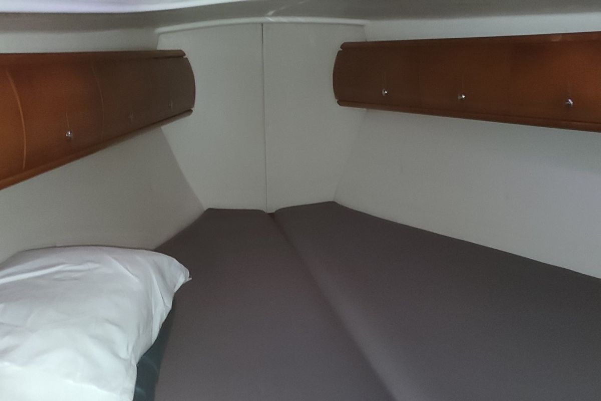 Cabin on Tritonas, a Bavaria 38 Cruiser sailboat at Municipal Unit of Ellomenos, Greece