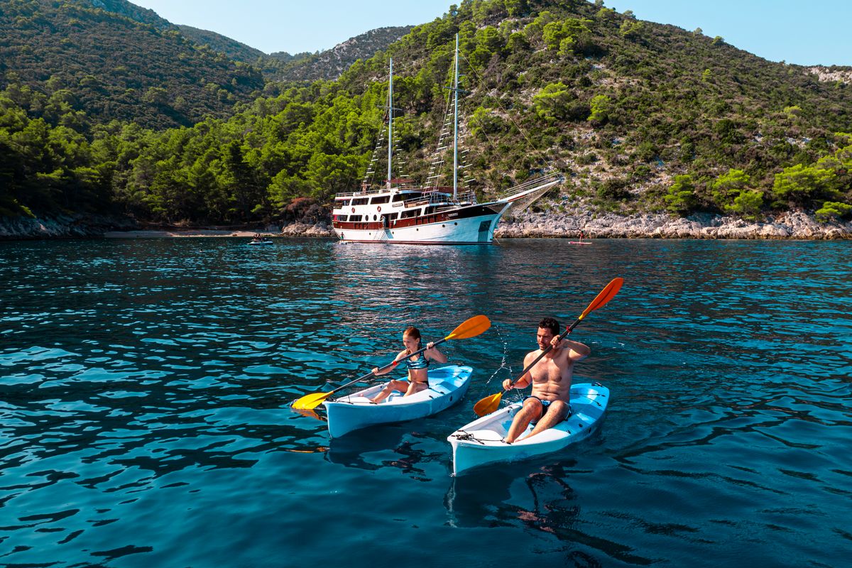 Exterior view of Cesarica, a Gulet Motor sailer yacht at Split, Croatia