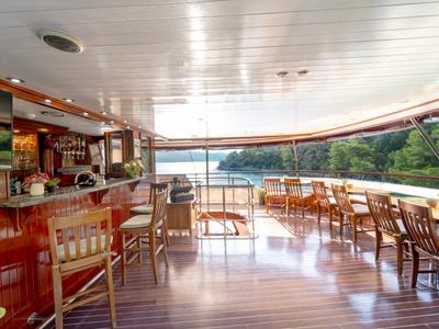 Deck of Cesarica, a Gulet Motor sailer yacht at Split, Croatia