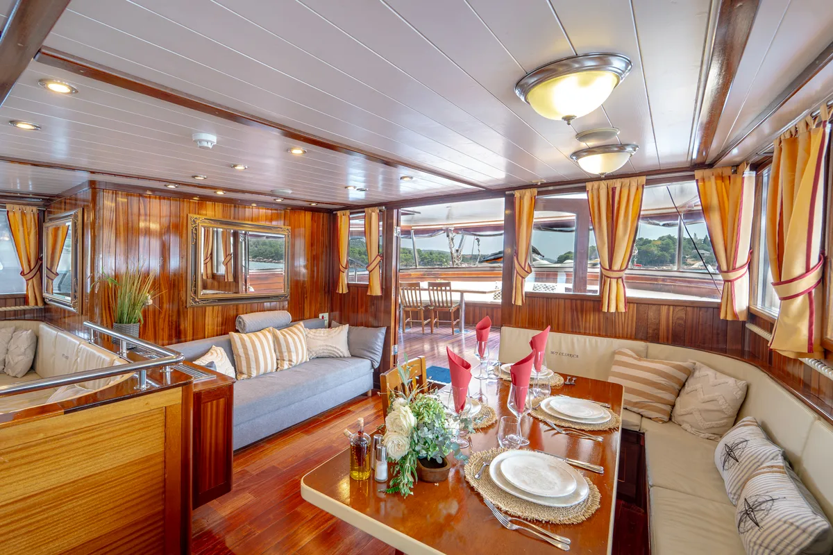 Salon of Cesarica, a Gulet Motor sailer yacht at Split, Croatia