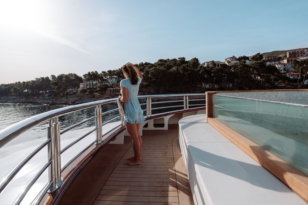 Deck of Freedom, a Gulet Motoryacht yacht at Split, Croatia