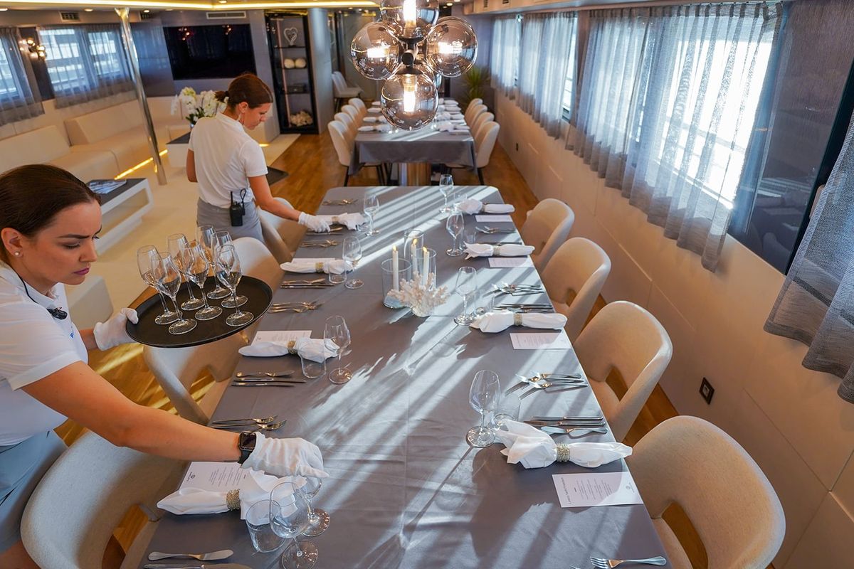 Salon of Freedom, a Gulet Motoryacht yacht at Split, Croatia