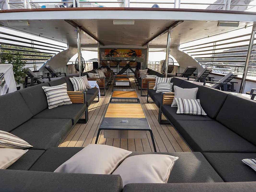 Deck of Freedom, a Gulet Motoryacht yacht at Split, Croatia